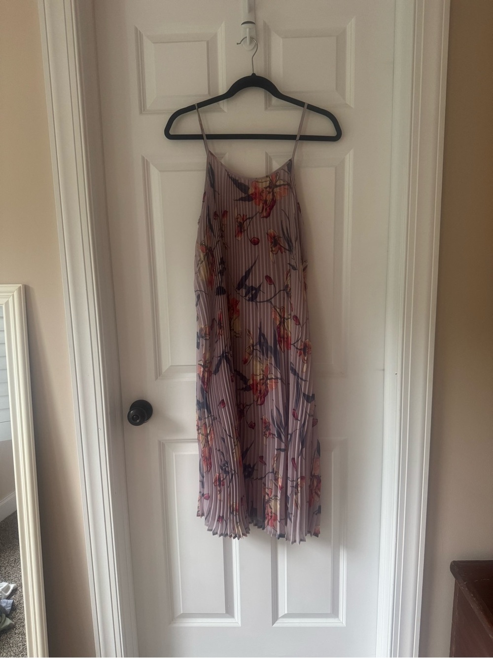 Target Floral Pleated Midi Dress in Mauve with Multicolor Floral Print